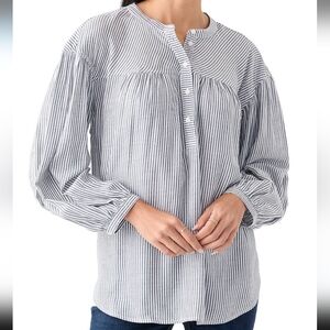 Gloria Vanderbilt Naval Stripe Peasant Shirt. Size Medium. NWT
